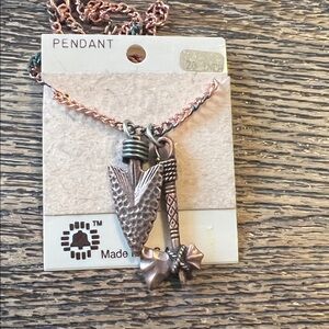 Vintage Disney Fantasia on the strip Copper Arrowhead tomahawk necklace USA